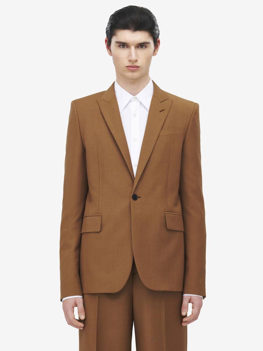 ALEXANDER MCQUEEN - Wool Mohair Single-breasted Jacket - Item 826356QUAAE2518